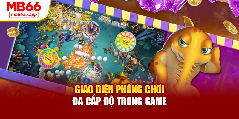 Giao diện phòng chơi đa cấp độ trong game
