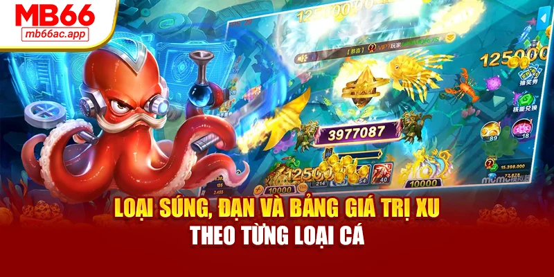 Loại súng, đạn và bảng giá trị xu theo từng loại cá 